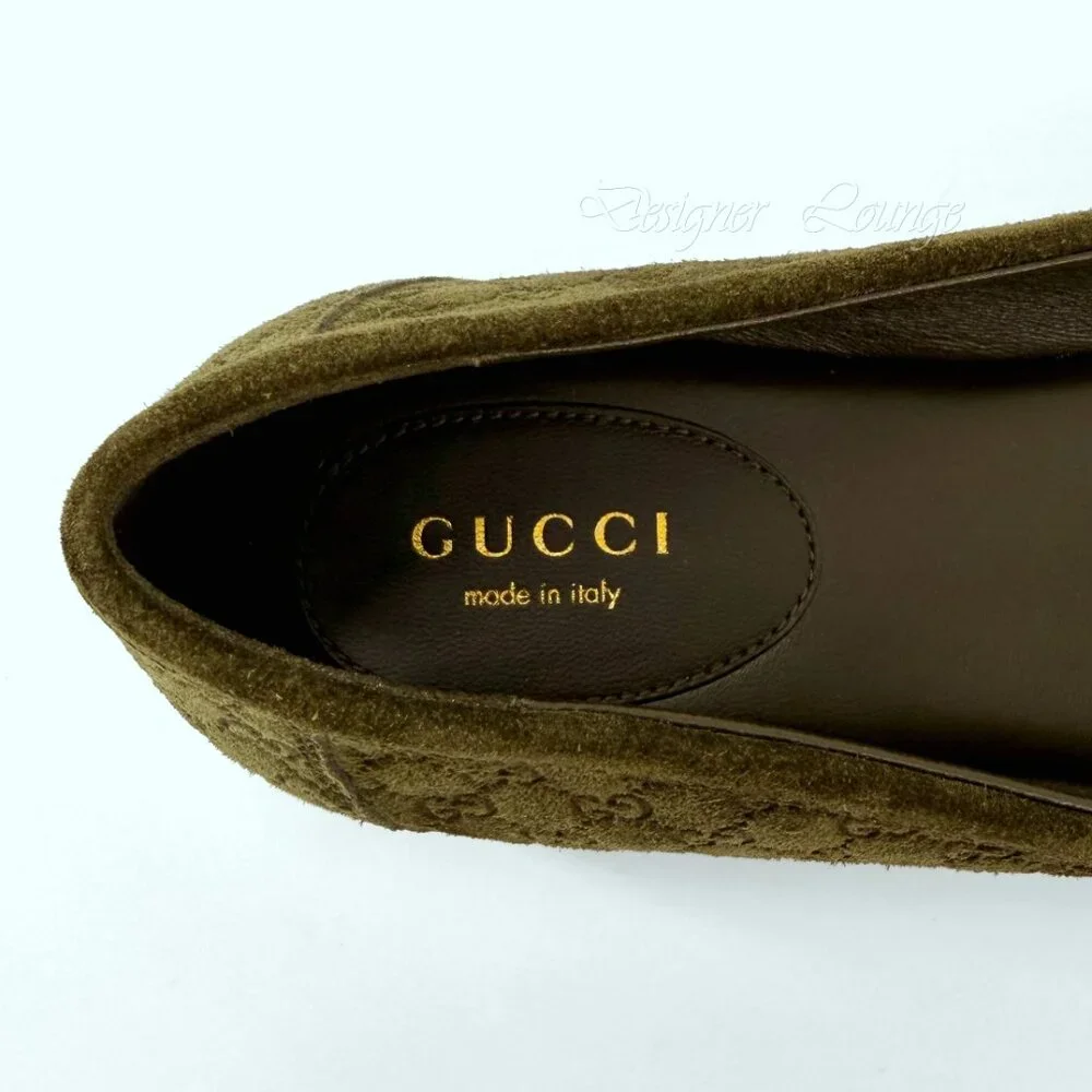 NEW GUCCI Women's GG Suede Kensington Horsebit Loafers EU 39 / US 9 Ballet Flats